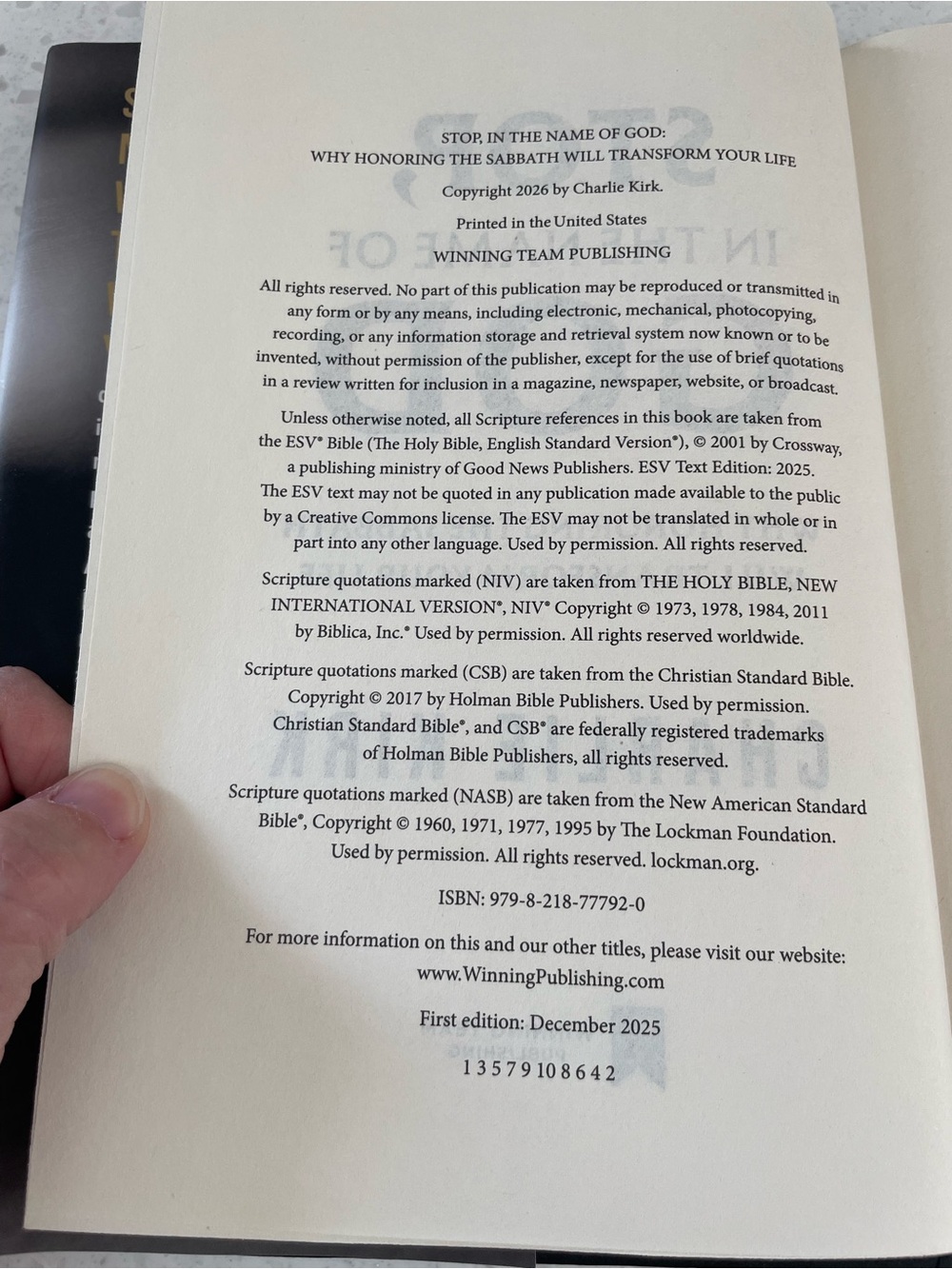 Stop, In the Name of God Honoring the Sabbath By Charlie Kirk 2025 1st Edition - Picture 4 of 4